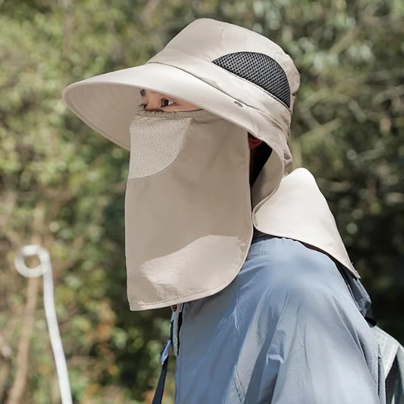 Chapeaux de soleil d'été Protection UV casquette de pêche de chasse en plein air pour hommes femmes randonnée Camping visière seau chapeau cou rabat chapeau de pêcheur