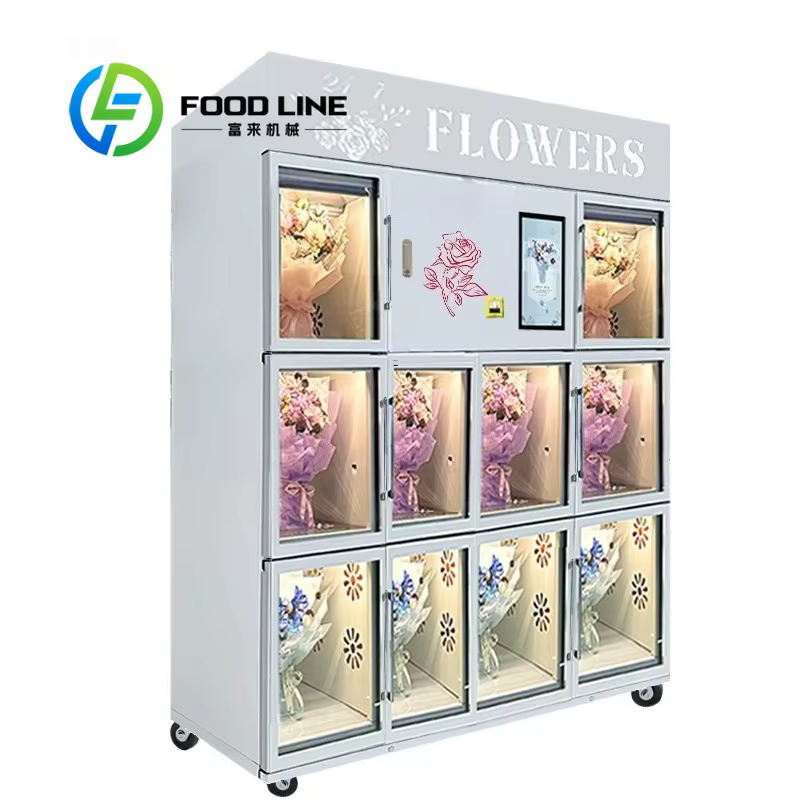 Distributeur automatique de fleurs en espèces, pièces de monnaie, cartes, paiement du code de numérisation, distributeur automatique en libre-service de roses et de fleurs fraîches
