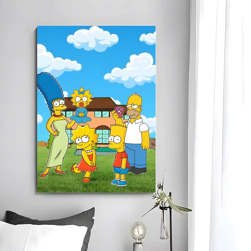 Affiche murale Anime T-The Simpsons, impression artistique adaptée au salon, chambre à coucher, bar, salon, décoration de la maison, cadeau