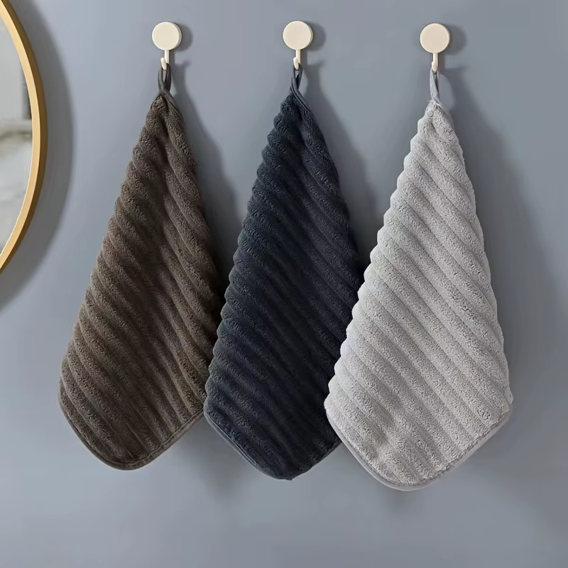 Ensemble de serviettes à main super absorbantes et douces de luxe, 5 pièces, 11.8x11.8 pouces, débarbouillettes à séchage rapide pour les nécessités ménagères et quotidiennes
