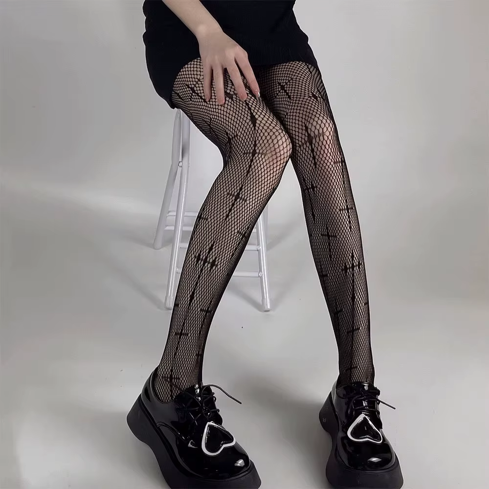 Collants résille grande taille à haute élasticité