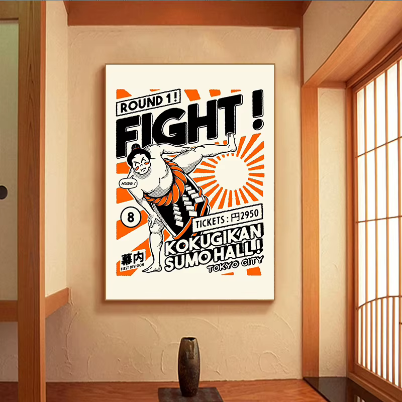 Takoyaki Oni Ramen nourriture japonaise toile impression affiche Jandi drôle dessin animé Art imprime salon mur Art décor à la maison affiche