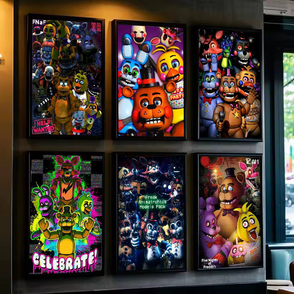 Affiche d'art Fnaf Five-nights-At-Freddys avec imprimés, décoration de maison, chambre à coucher, salon, cadeau
