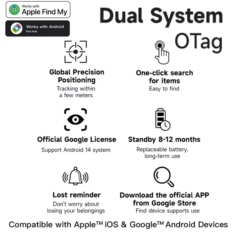 Un traceur intelligent compatible avec les systèmes iOS et Android, conçu pour aider à éviter la perte de clés, de portefeuilles et d'autres objets.