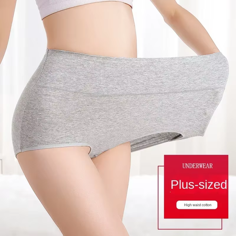 4 pièces/lot taille haute sous-vêtements coton culottes femmes corps mince