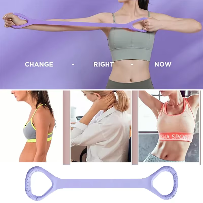 Civière en forme de 8 pour le fitness à domicile, la mise en forme du dos, bande élastique avec épaule ouverte et bande d'étirement du dos pour l'exercice des épaules
