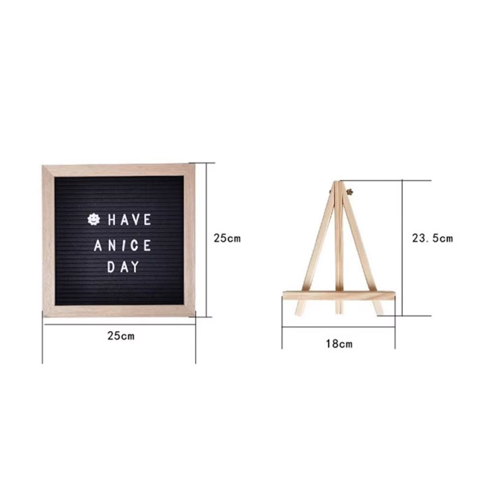Nouvelle Arrivée Tableau de messages en bois simple avec symboles modifiables Décoration d'intérieur Tableau de lettres en feutre Tableau noir pour boutique