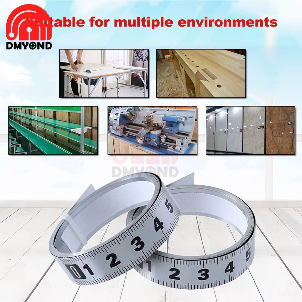 Échelle de règle collante avec autocollant de colle, rail de guidage de travail de calcul, échelle standard internationale auto-arina, ruban à mesurer, règle plate