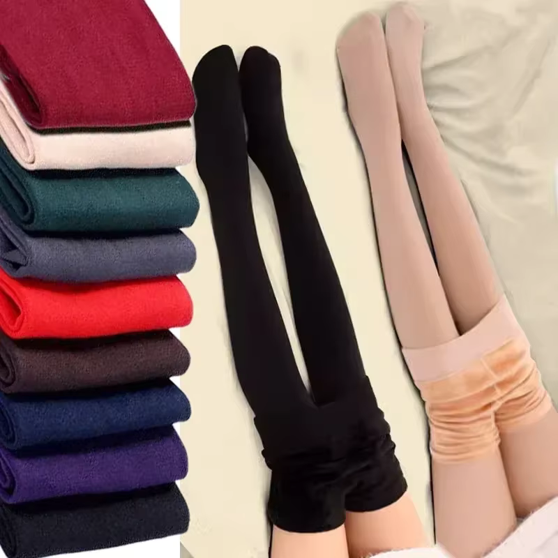 Collants doublés polaire colorés femmes