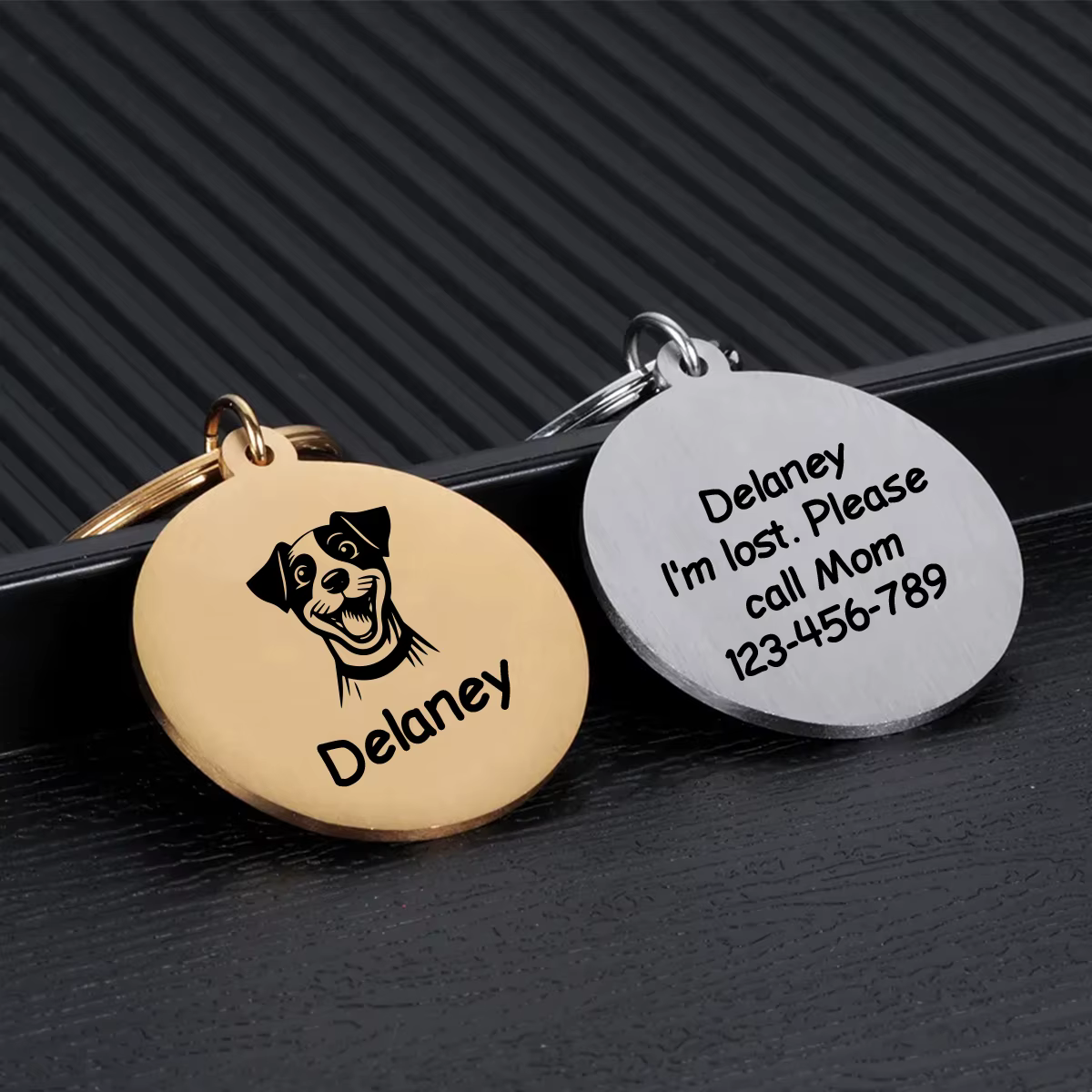 1 pièce – Plaque d'identification personnalisée pour animaux de compagnie, motif pug amusant et cool, avec nom et texte gravés, pour chiens et chats, à fixer sur collier