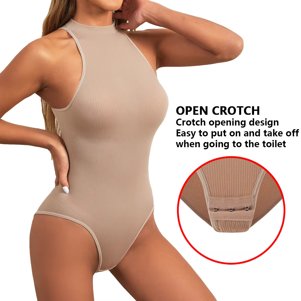 Body modelant à col rond pour femmes