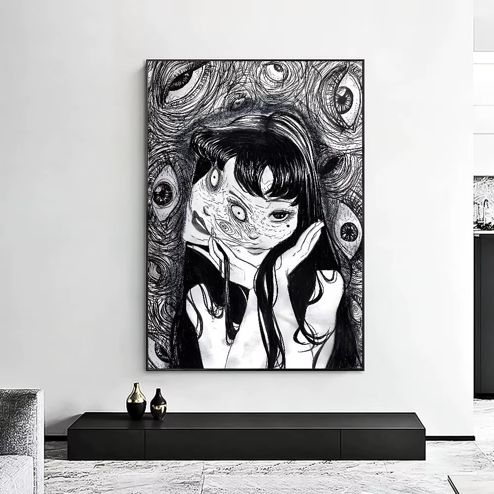 J-junji Ito t-tomies affiche rétro HD art mur collant étanche maison salon chambre décoration esthétique
