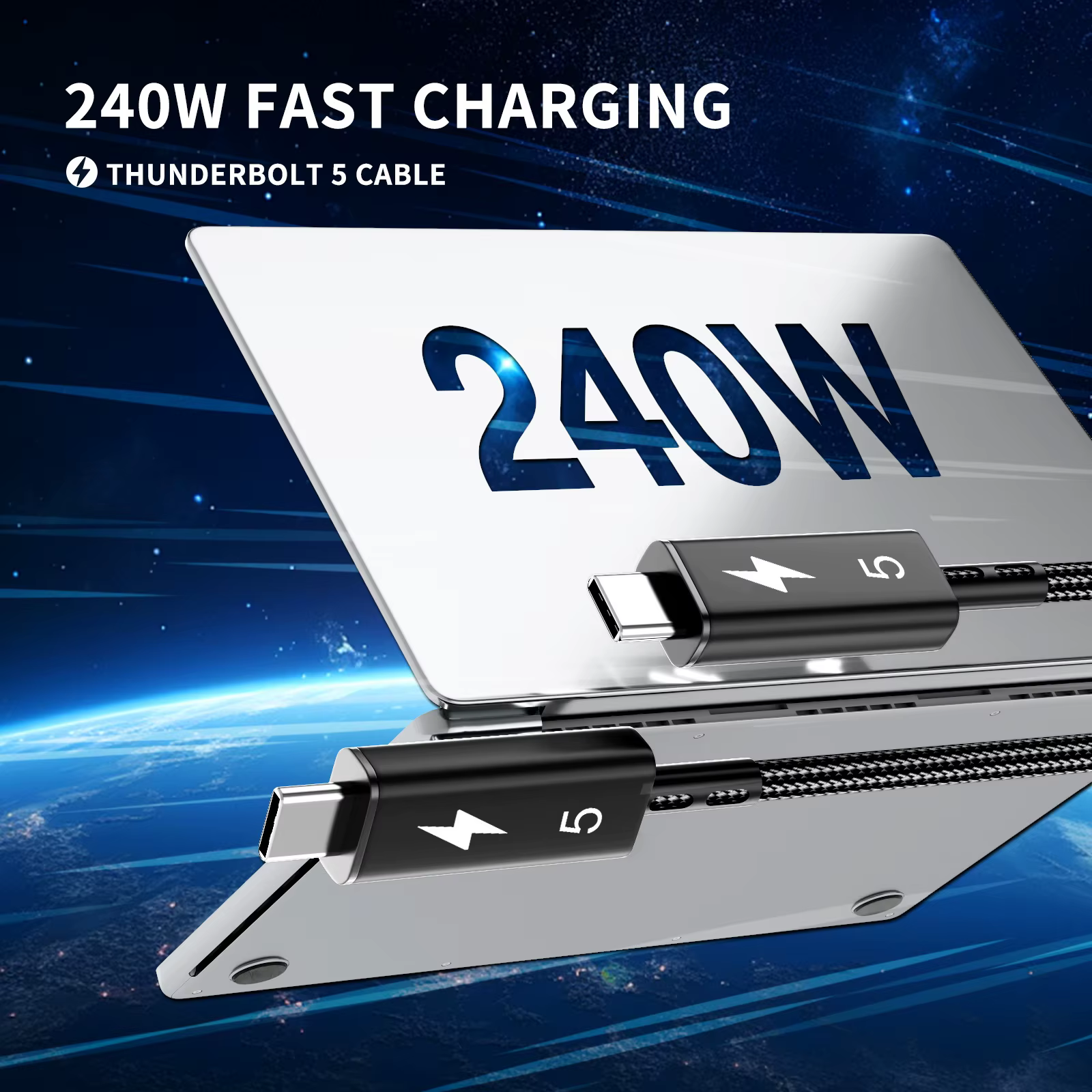 Nouveau câble Thunderbolt 5 120 Gbps PD 240 W, câble de données à charge rapide, 8K60Hz Type C pour MacBook, iPad, iPhone, Android