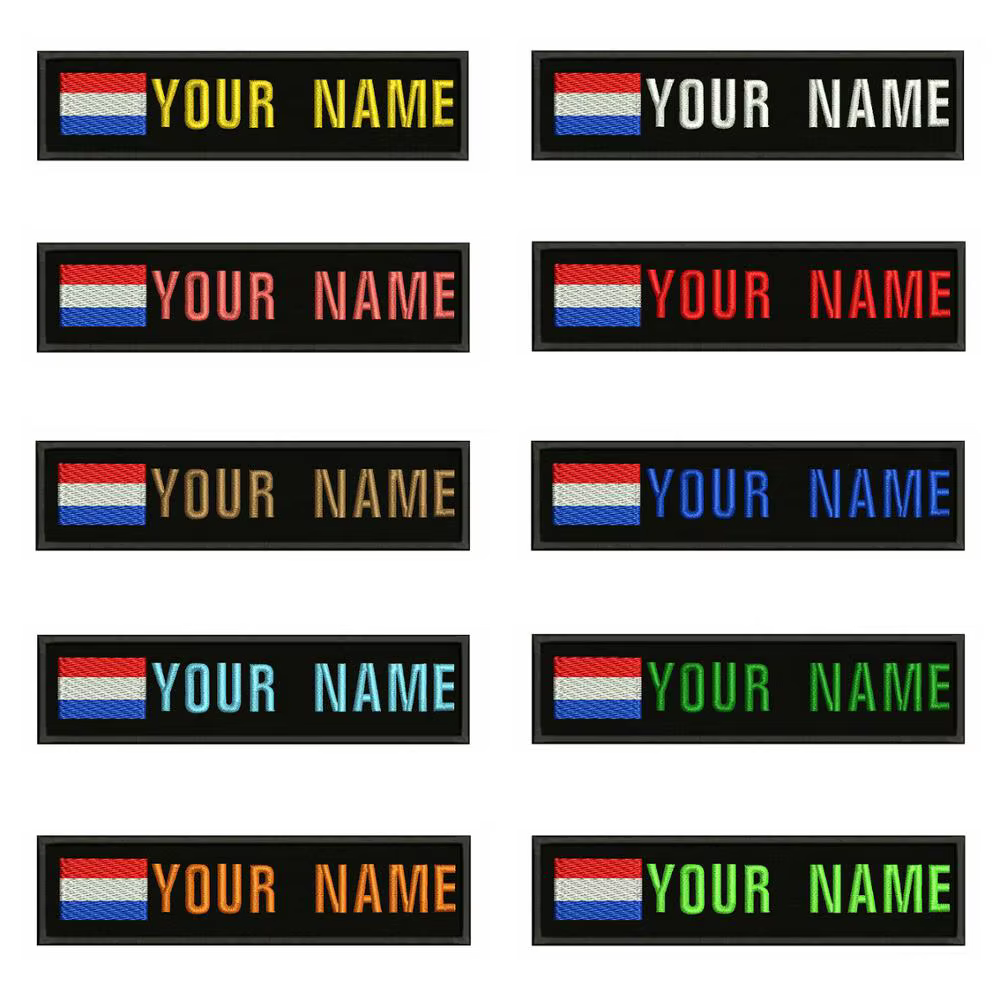 Dutch Feel Pays-Bas Nom et Texte Patch, Broderie Personnalisée, Strihear Danemark ge Iron On ou Patches, 10x2,5 cm