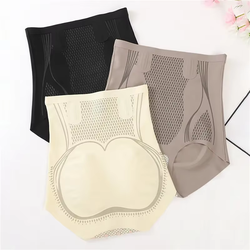 Taille haute glace soie façonnage culottes femmes sans couture Shorts corps Shaper slips pour femme respirant hanche ascenseur pantalon Shapewear