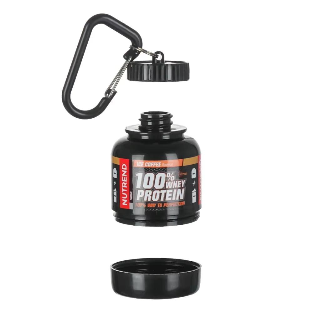 Bouteille de poudre de protéines Portable avec porte-clés de lactosérum, entonnoir de santé, boîte à médicaments, petite tasse d'eau, conteneur de camping en plein air