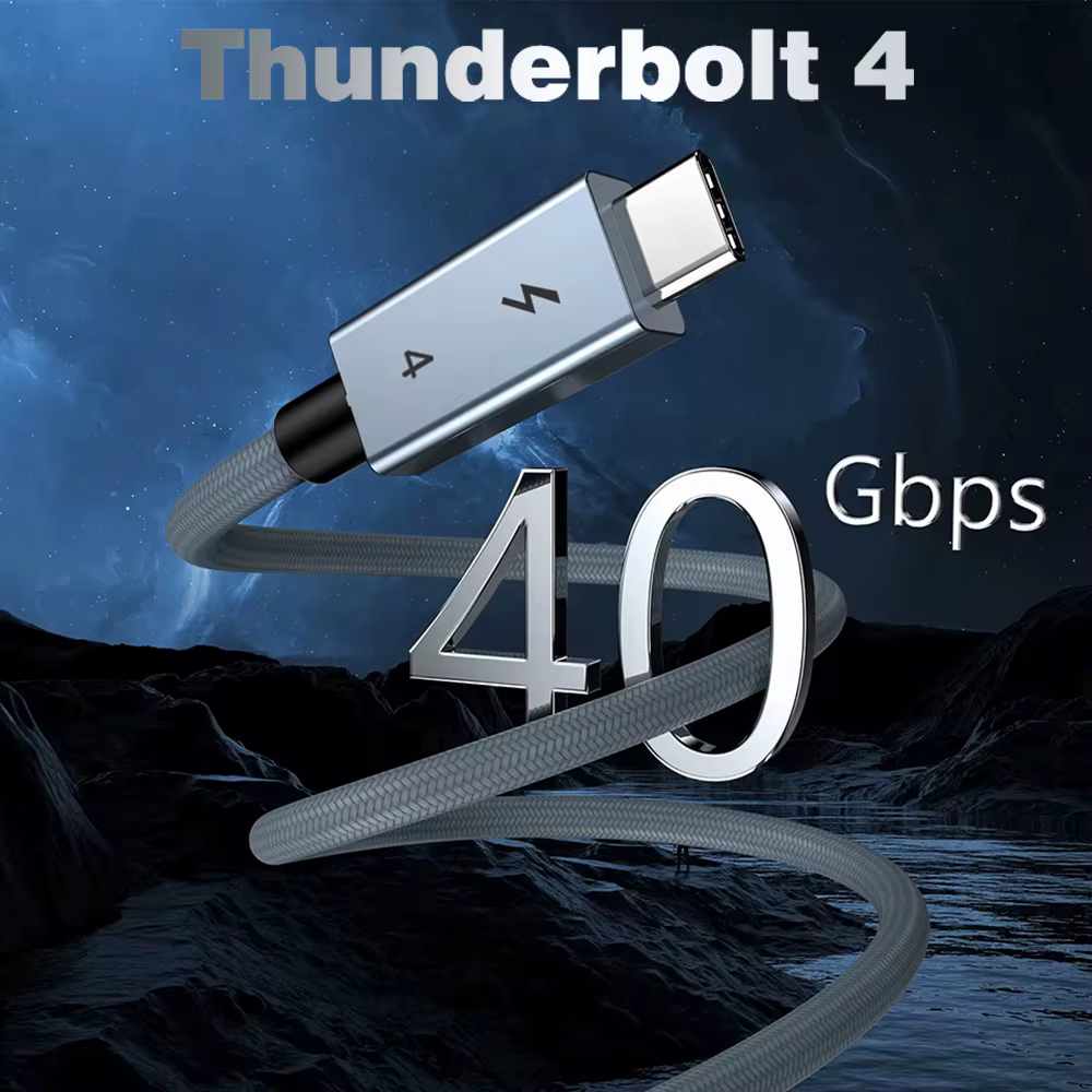 Câble USB C Thunderbolt 4 40 Gbps USB4, câble USB Type C vers C 240W, câble de charge rapide Thunderbolt3 pour EGPU SSD iPad MacBook Air