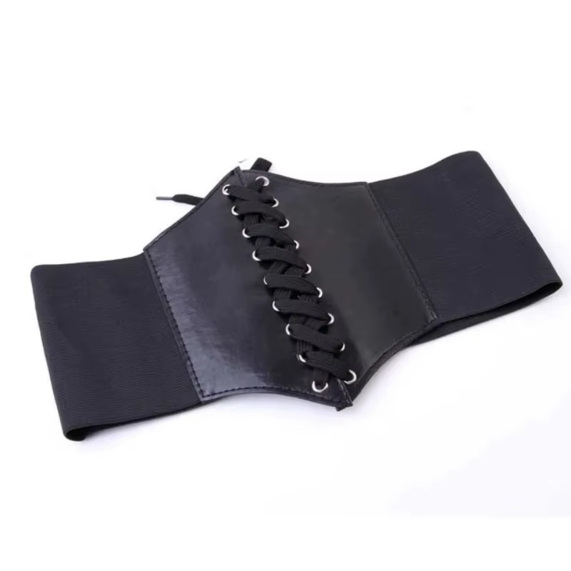 Body noir Shapewear femmes vêtements gothiques sous le buste taille Cincher formateur Pu cuir élastique Sexy mariée Corsets et Bustiers