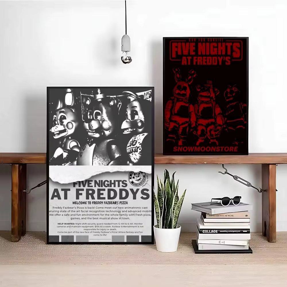 1pc Game Fnaf Five-nights-At-Freddys Classic Posters Fancy Wall Sticker for Living Room Bar Decoration Wall Decor