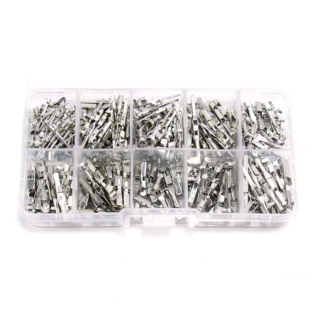 Borne de fil électrique de voiture 1/1, 5/1,8/2,2/2,8/3,5mm, connecteur électrique automatique, retrait de prise Non isolé, broches à sertir mâles et femelles