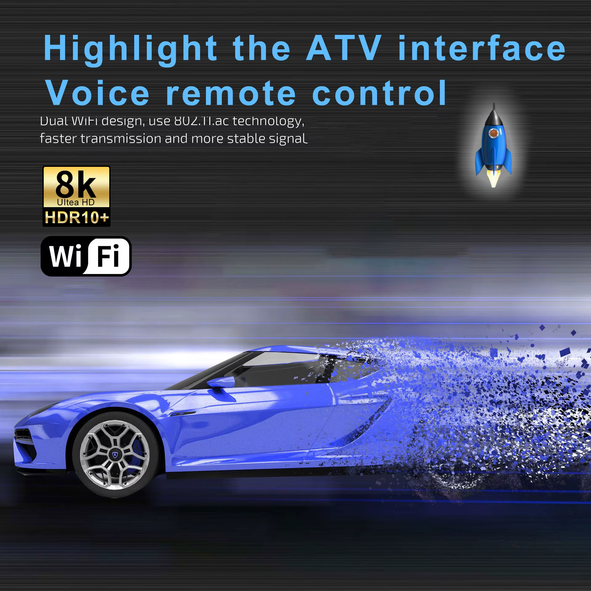 Clé TV intelligente, clé TV Android, quadricœur, WiFi 2,4G et 5G, clé TV de streaming, lecteur multimédia vidéo 4K, clé TV Android