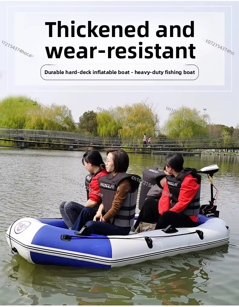 Raft en caoutchouc épais fond dur bateau gonflable résistant à l'usure 2-3 personnes Kayak bateau gonflable Hovercraft bateau de pêche à la dérive