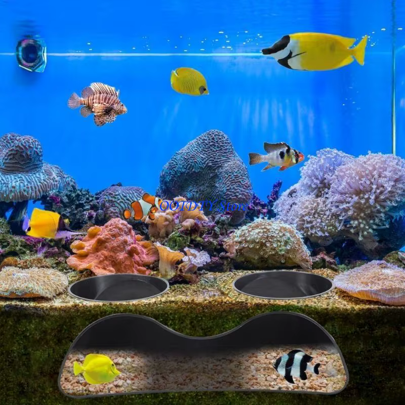 Grotte Tunnel décorative pour Aquariums créatifs 367A, avec conception à Double trou, pour maison le bureau, paysage