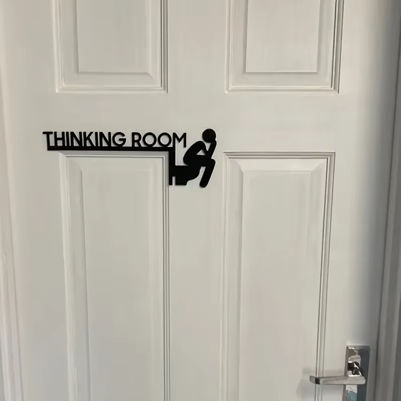 Nouveau panneau de porte de toilette moderne, Sculpture murale de salle de réflexion, œuvre d'art de décoration de maison, pendentif de cadre de porte décoratif