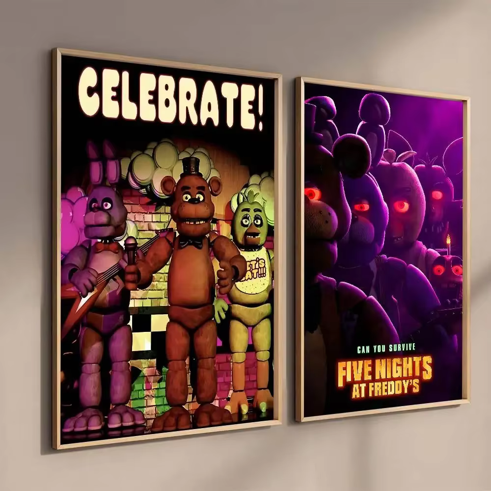 Affiches décoratives Anime Fnaf Five-nights-At-Freddys, peintures décoratives pour bureau, chambre à coucher, bar, fond mural, cadeaux