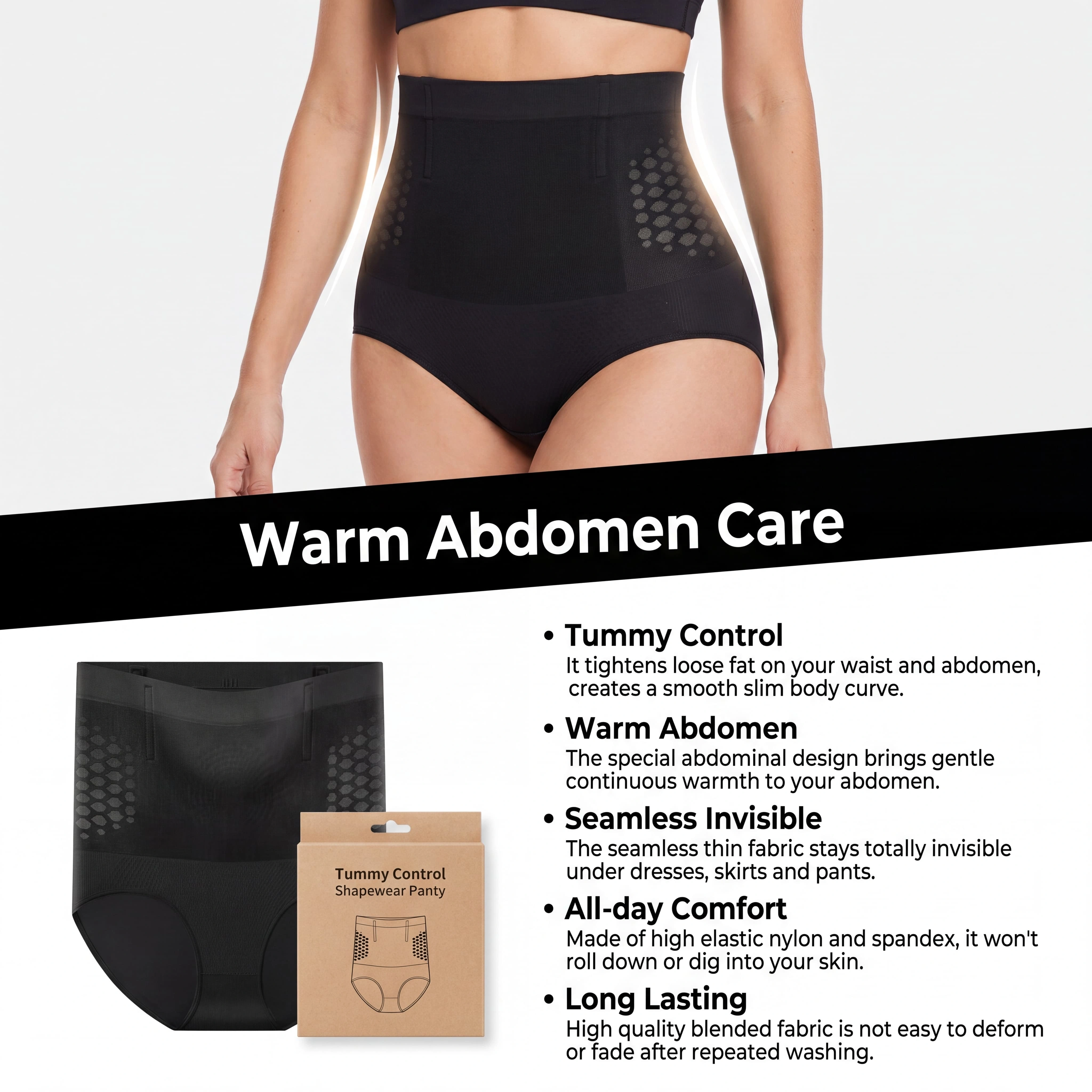 Culotte gainante taille haute sans couture pour femme