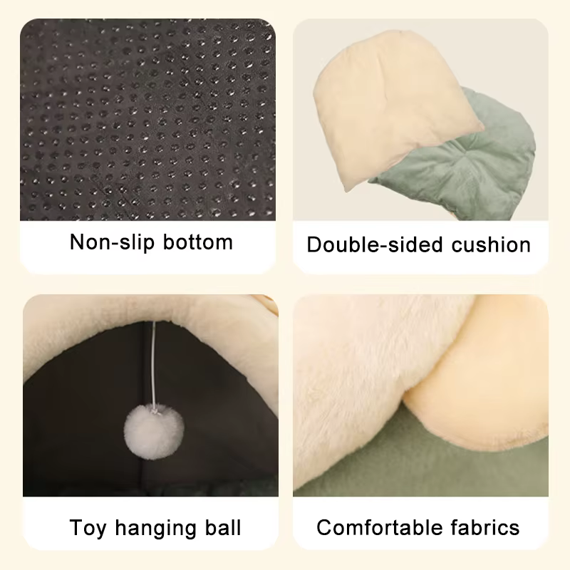 Lit de sommeil profond pour chat, lit de dessin animé pour animaux de compagnie, pliable, amovible, lavable, pour petit chien, tapis, sac, grotte, lit pour chats