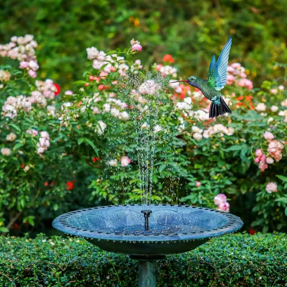 Pompe à eau solaire avec 6 buses, fontaine d'extérieur pour bain d'oiseaux, jardin, étang, piscine, décoration d'aquarium