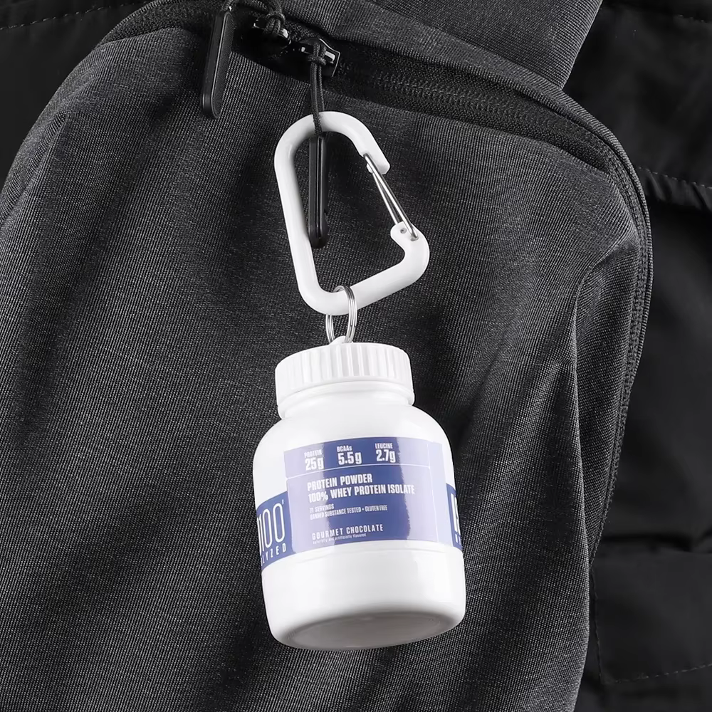 Bouteille de poudre de protéines Portable avec porte-clés de lactosérum, entonnoir de santé, boîte à médicaments, petite tasse d'eau, conteneur de camping en plein air