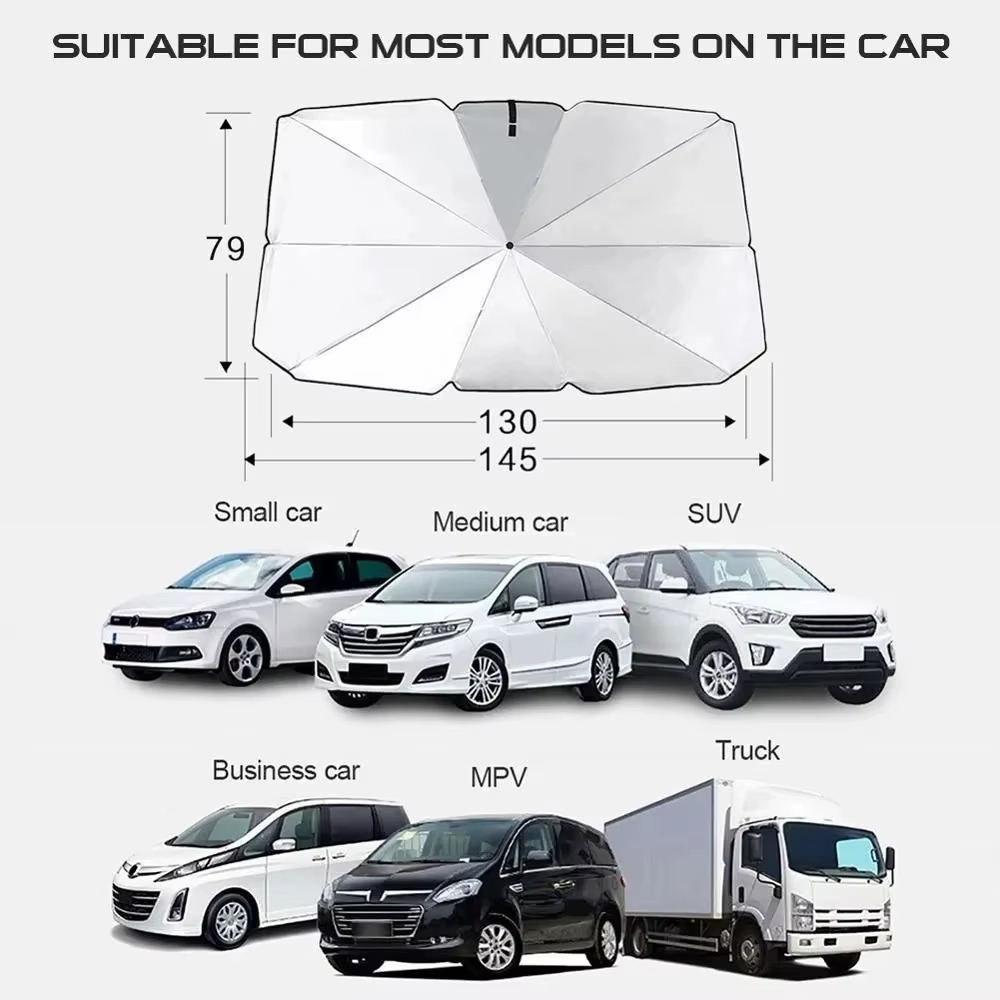 Pare-soleil de voiture, pare-brise avant, colle argentée, résistant aux Uv, pliable, accessoires de protection solaire pour voiture