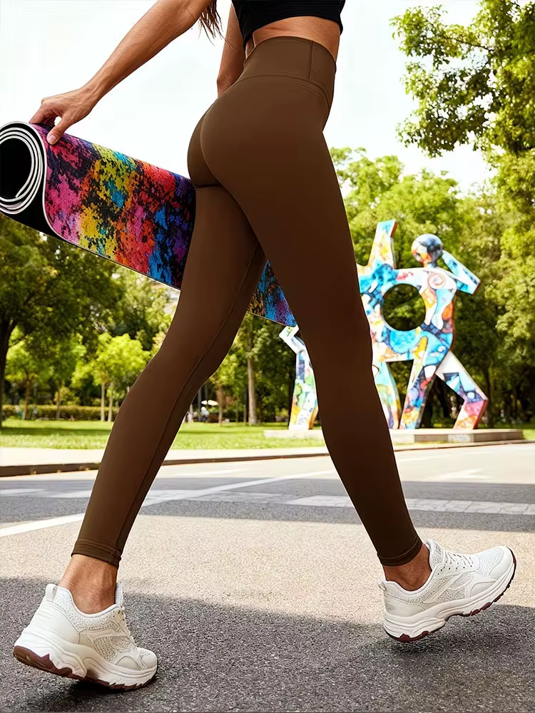 Leggings de yoga marron pour femme