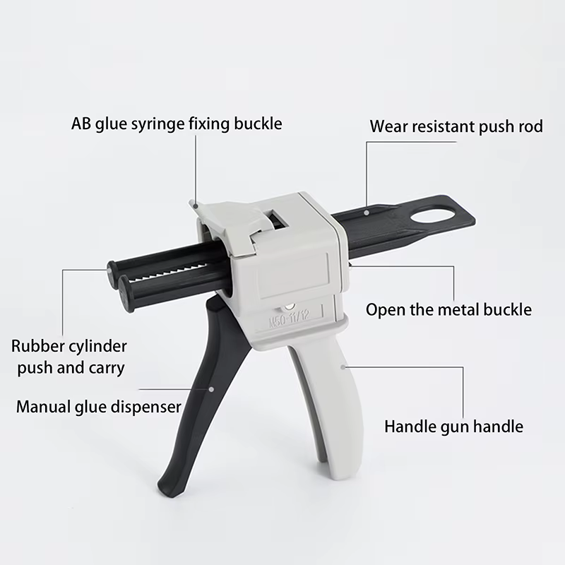 Pistolet à colle époxy AB 50ml, applicateur de cartouche universel à deux composants, pistolet à colle scellant adapté au mélange 1:1/2:1/10:1