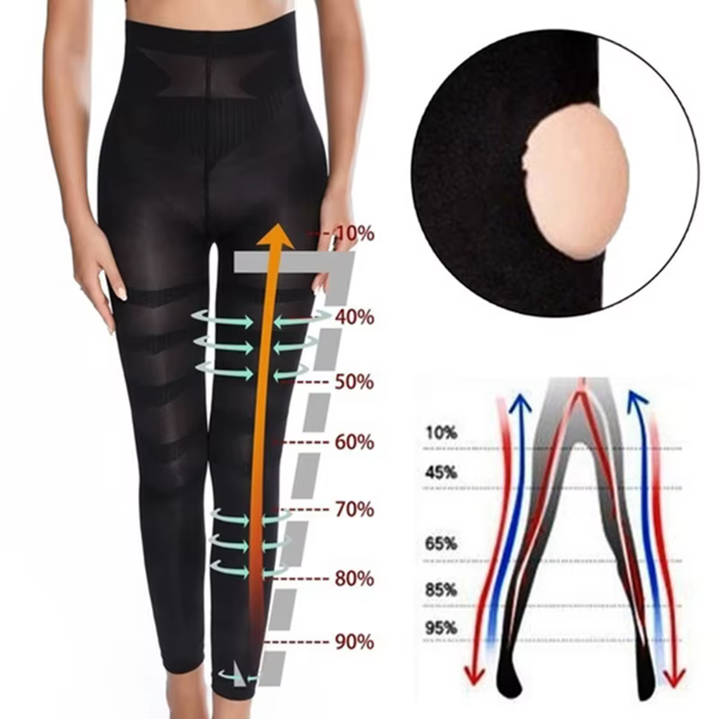 Taille haute Shapewear Anti Cellulite Compression Leggings jambe minceur corps Shaper ventre contrôle collants culotte cuisse plus mince