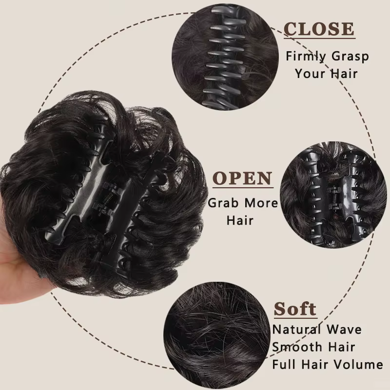 Perruque synthétique tressée bouclée et volumineuse, style chignon désordonné, idéale pour le quotidien, les mariages et les fêtes féminines