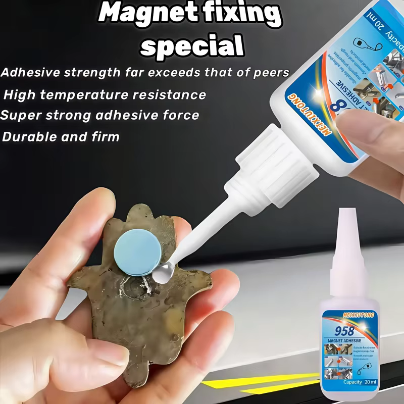 Colle magnétique 20G, 1 pièce/2 pièces, adhésif spécial pour aimants, colle à séchage rapide adaptée au collage du plastique, du métal, du bois, du PVC, du nylon