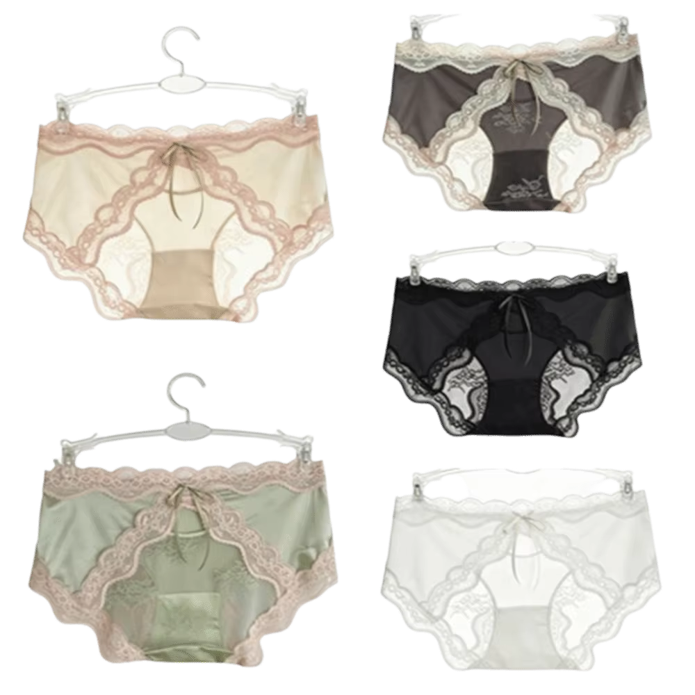 Culottes mi-hautes en dentelle et satin