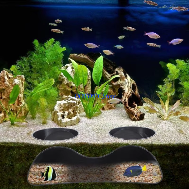Grotte Tunnel décorative pour Aquariums créatifs 367A, avec conception à Double trou, pour maison le bureau, paysage