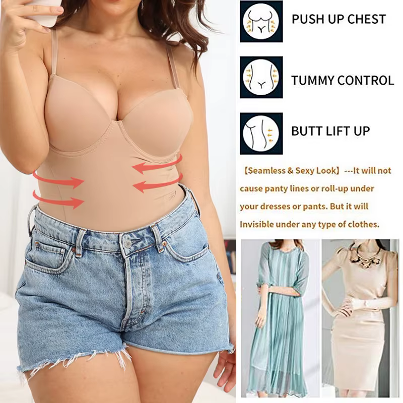 MISSMOLY femmes minceur Body une pièce Shapewear hauts ventre contrôle corps Shaper intégré soutien-gorge Camisole combinaisons 2025