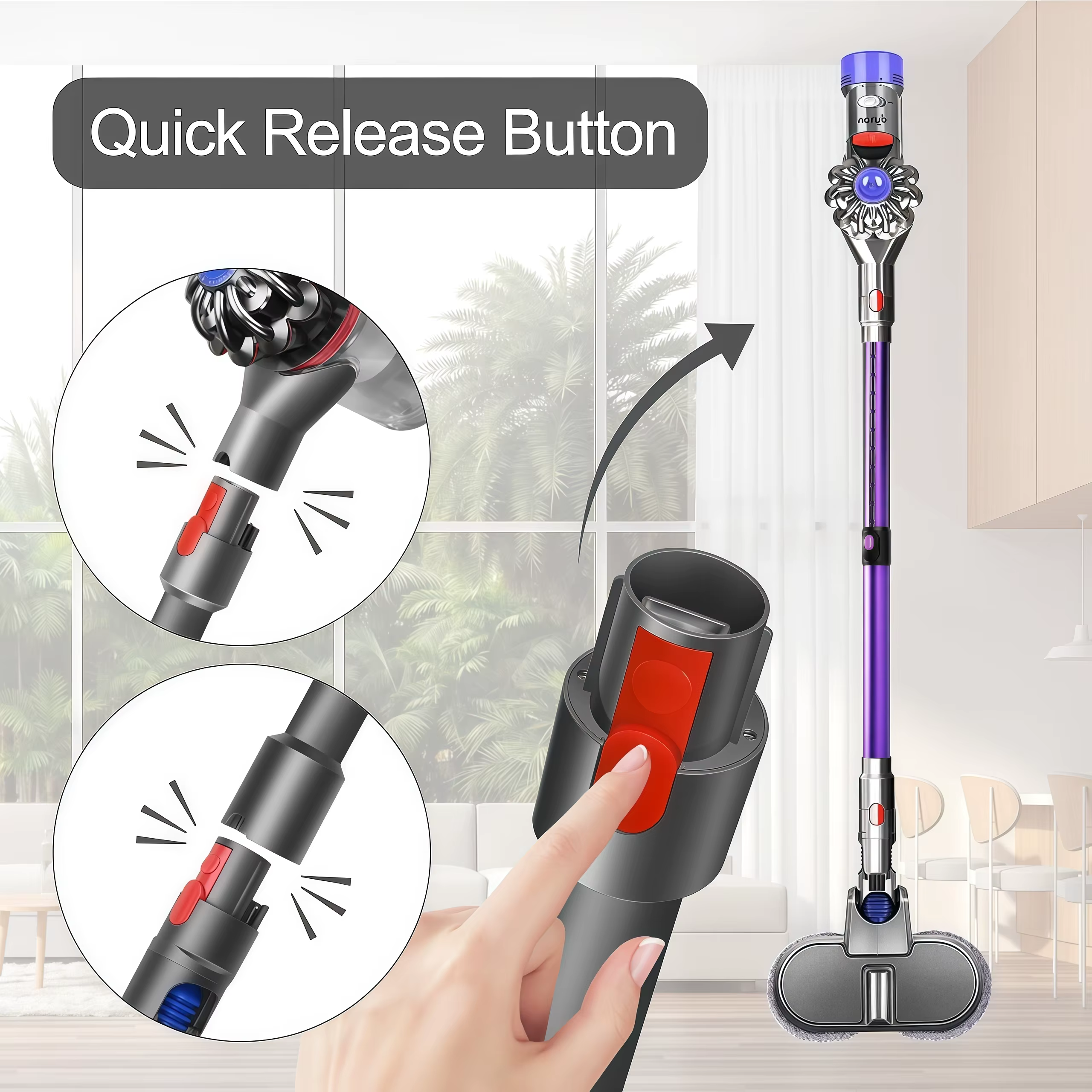Tube télescopique conducteur en métal à dégagement rapide pour aspirateur sans fil Dyson V7 V8 V10 V11 V15, accessoires