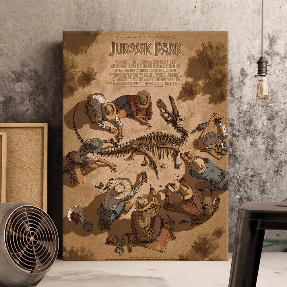 Affiche de film J-Jurassic Park, impression sur toile, peinture décorative de films classiques pour la décoration de la maison et de la chambre à coucher, cadeau pour les fans de films