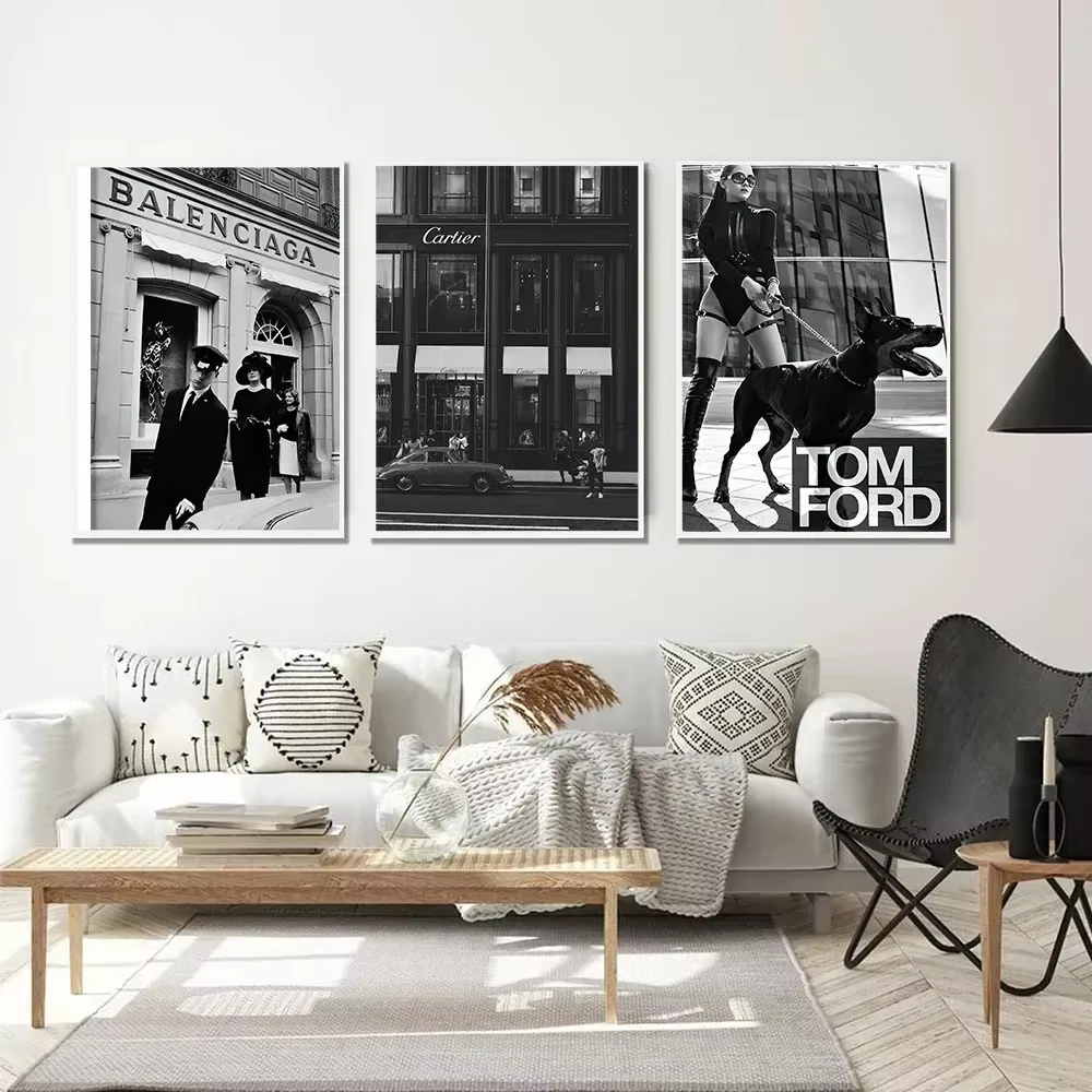 Affiches et imprimés nordiques, images murales, Champs de Paris, boutique de luxe, voiture de course, peinture sur toile pour décoration de salon et de maison