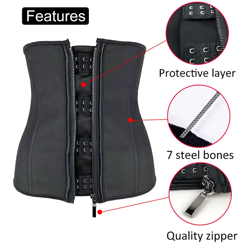 3XL Latex Corset Body Shaper Taille Formateur Cincher Zipper Underbust Perte de Poids Minceur prostrewear Sablier