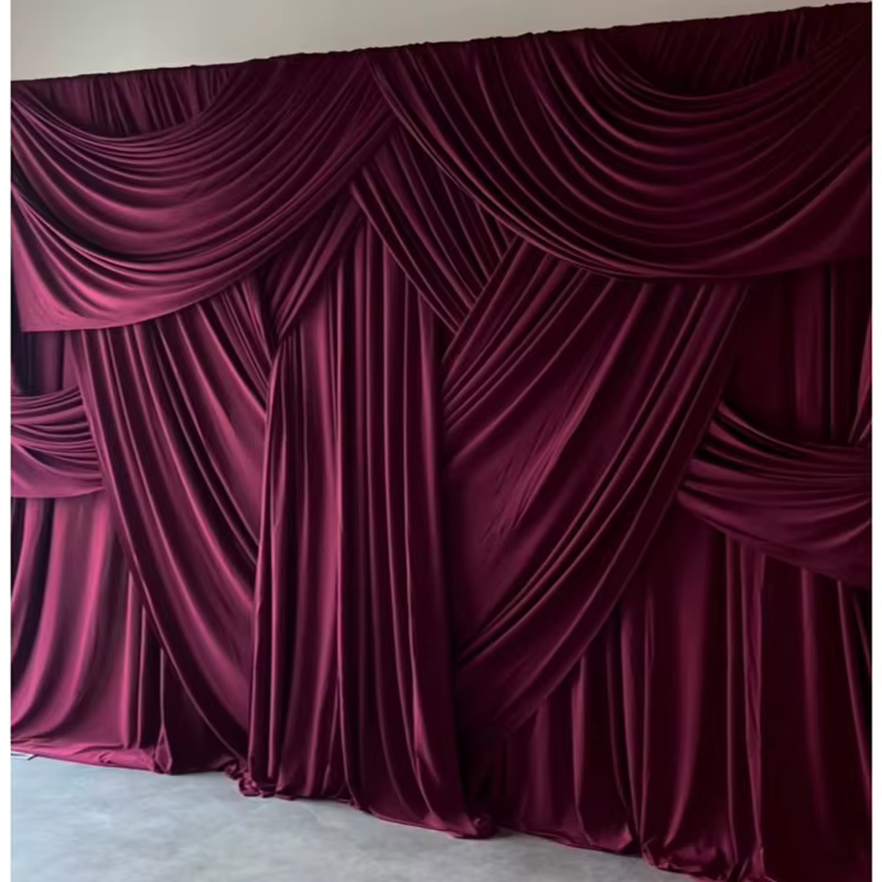Papéis en tissu rouge bordeaux pour décoration de mariage, rideaux, nappe, arrière-plan pour robe, matériel de couture pour bricolage, large 170cm