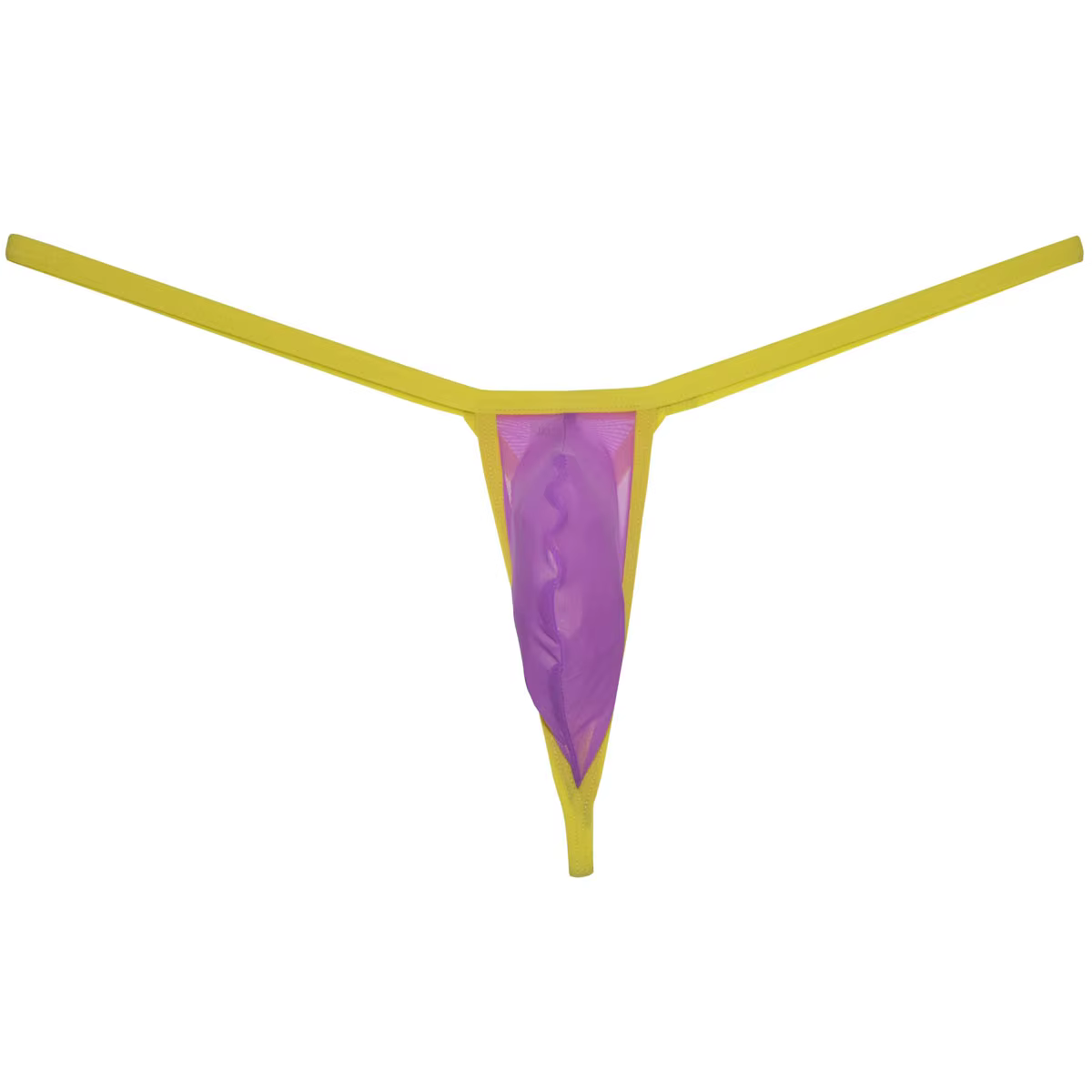 Culotte string pour homme en maille transparente avec poche de maintien