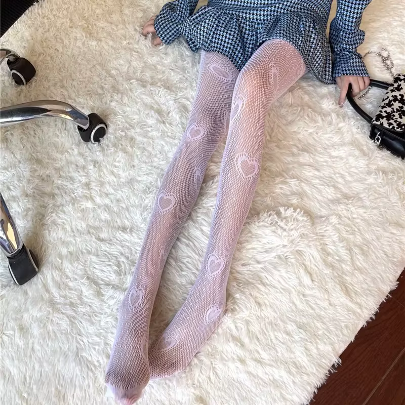 Collants en maille à fleurs pour femmes, collants en résille blancs, bas évidés respirants fins, fille japonaise, Lolita Ins, été