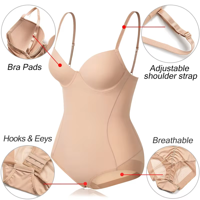 MISSMOLY femmes minceur Body une pièce Shapewear hauts ventre contrôle corps Shaper intégré soutien-gorge Camisole combinaisons 2025
